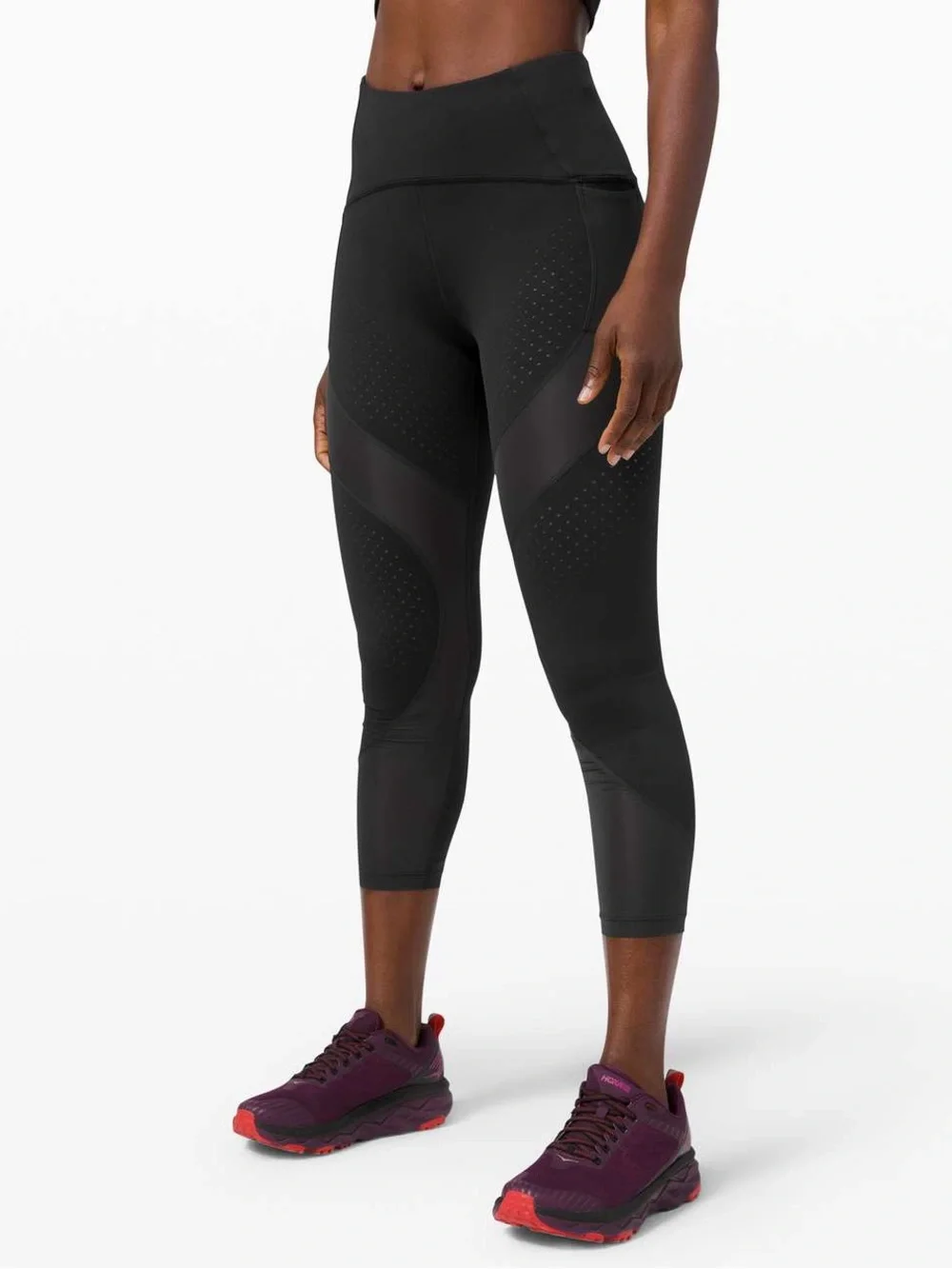 Lululemon Size 8 Uncovered Strength High-Waist Black Crop 23 inch Leggings